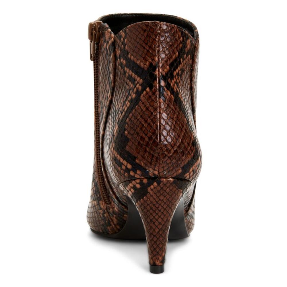 ALFANI Womens Brown Snake Skin Harpper Almond Toe Kitten Heel Booties 5.5 M - Picture 2 of 4